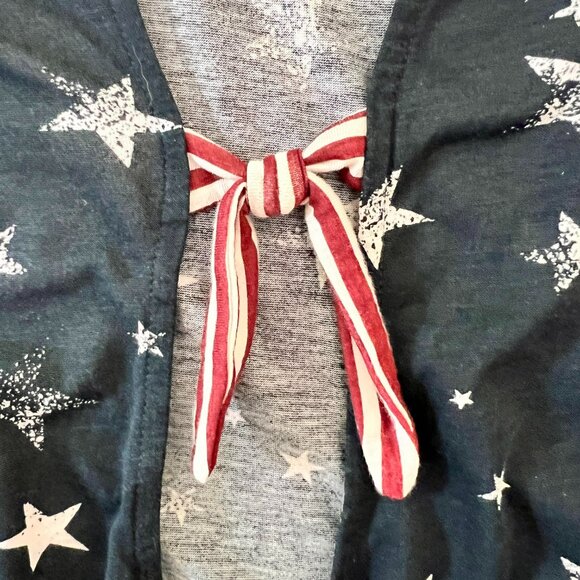 Stars, Stripes & Bows Open Back Tie Women's Sleeveless Tank Top - Small - Picture 9 of 12